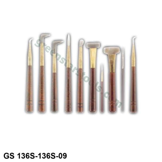 AGATE BURNISHER WOODEN HANDLE
