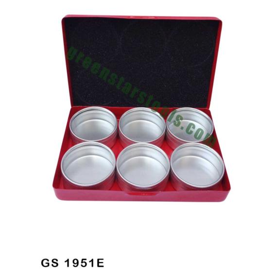 ALUMINUM STORAGE BOX COLORED WITH CLEAR TOP CONTAINERS