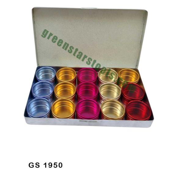 ALUMINIUM STORAGE BOX WITH CLEAR TOP COLORED CONTAINERS