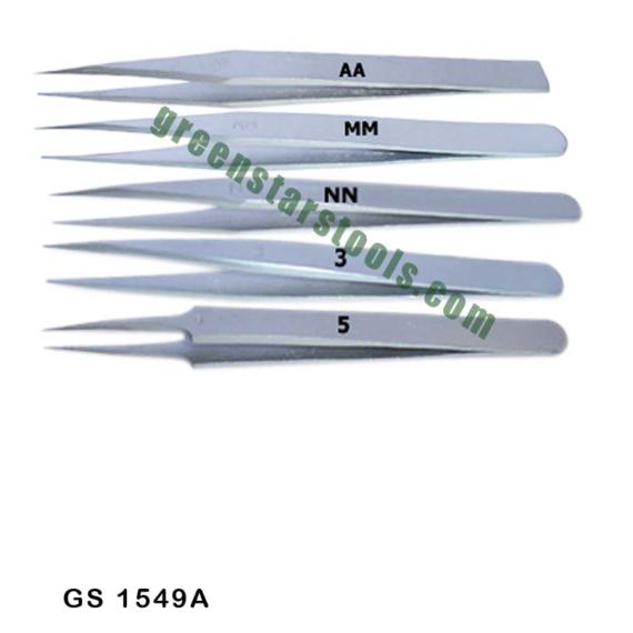 ANTI MAGNETIC TWEEZERS SET OF 5 IN POUCH