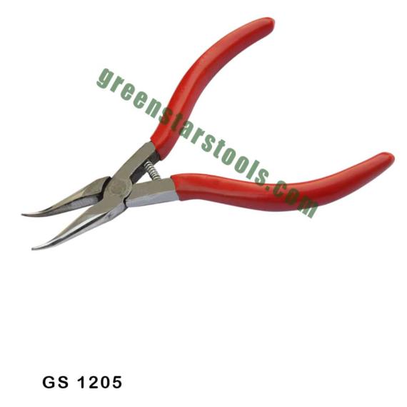 BENT CHAIN NOSE PLIERS WITH SPRING STAINLESS STEEL