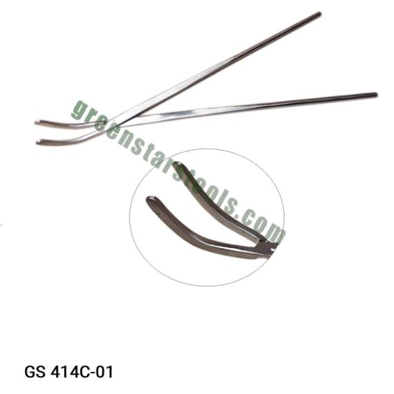 BENT CRUCIBLE TONG SS 19"