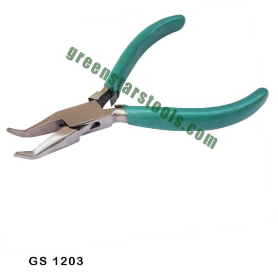BENT NOSE PLIERS WITH V SPRING STAINLESS STEEL