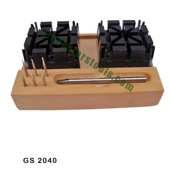 BRACELET LINK REMOVER ON WOODEN STAND
