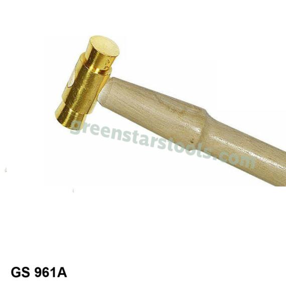 BRASS HAMMER WITH WOODEN HANDLE