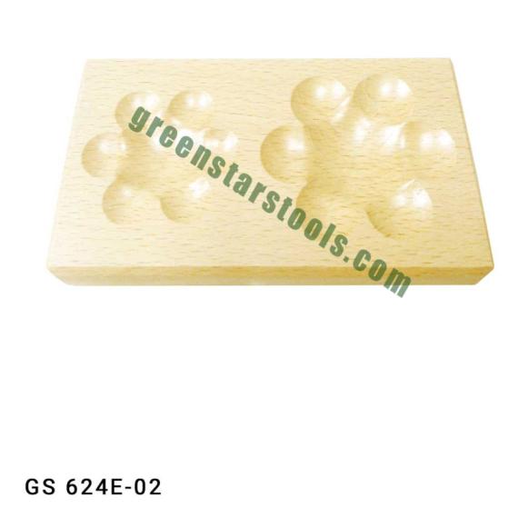 DAPPING BLOCK HARDWOOD FLOWER SHAPE 4 CAVITY