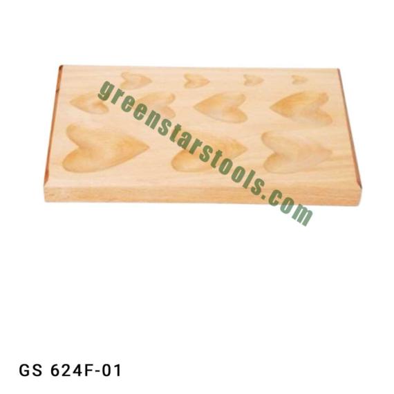 DAPPING BLOCK HARDWOOD HEART SHAPE 11 CAVITY