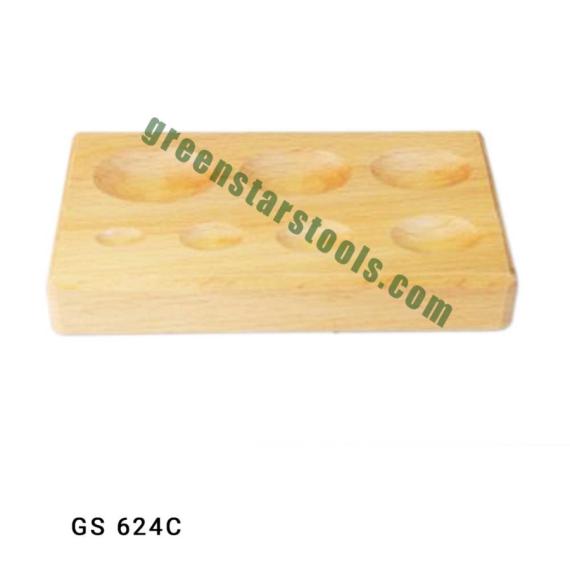 DAPPING BLOCK HARDWOOD OVAL SHAHPE 7 CAVITY