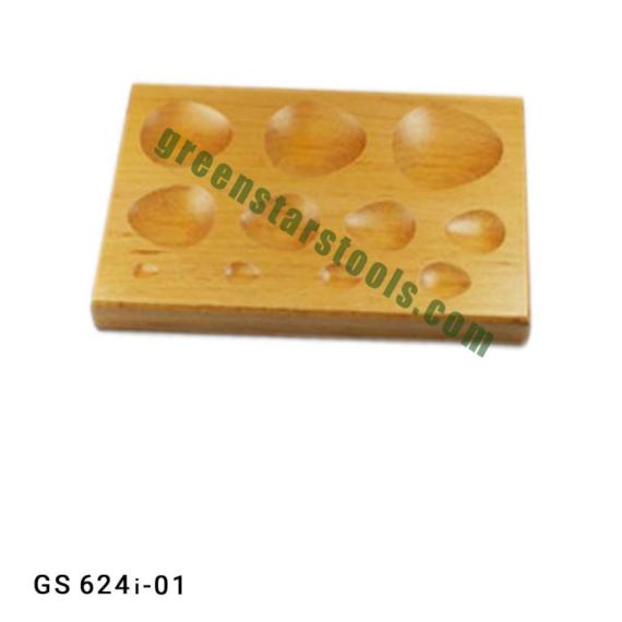 DAPPING BLOCK HARDWOOD TEAR DROP SHAPE 11 CAVITY