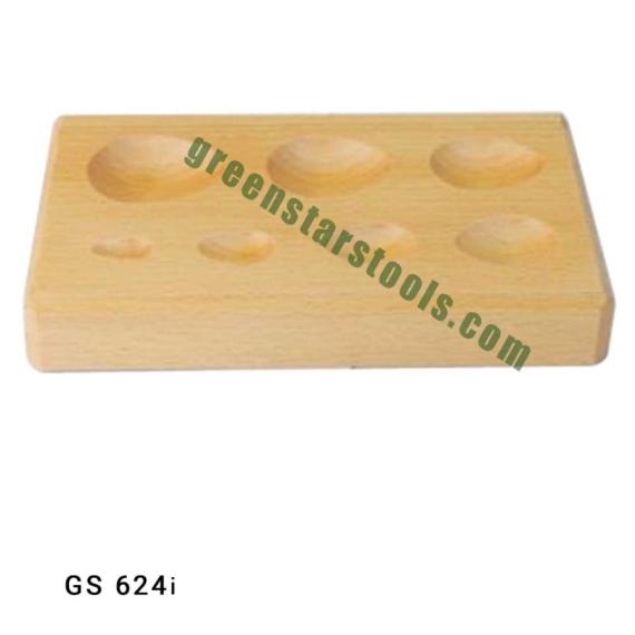 DAPPING BLOCK HARDWOOD TEAR DROP SHAPE 7 CAVITY