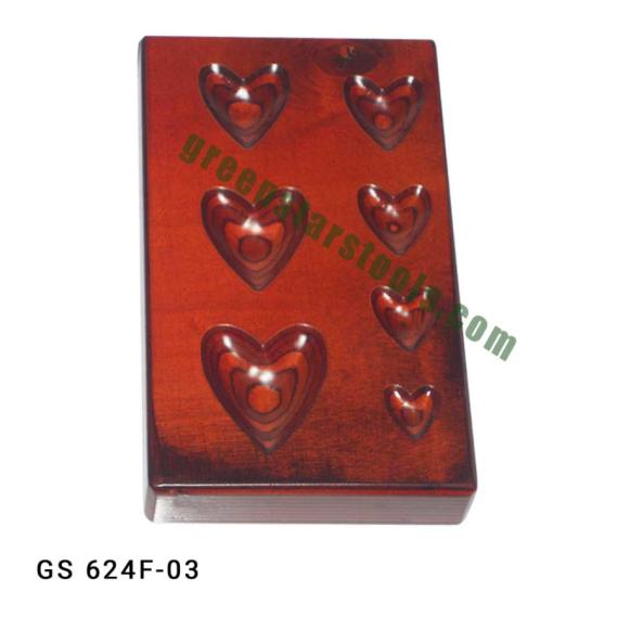 DAPPING BLOCK ROSEWOOD HEART SHAPE 7 CAVITY