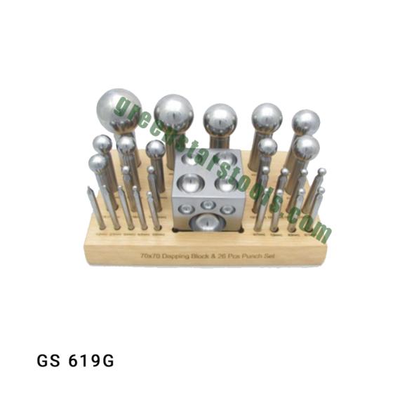 DAPPING PUNCH & DAPPING BLOCK SET OF 26 PCS