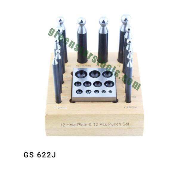 DAPPING PUNCH & DAPPING PLATE SET OF 13 PCS