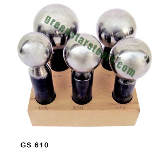 DAPPING PUNCH SET OF 5 ON WOODEN STAND