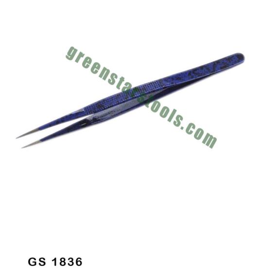 DIAMOND TWEEZERS COLORED BLUE