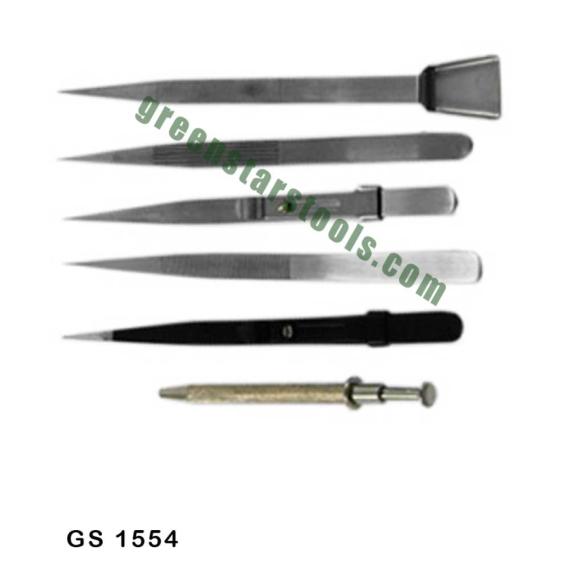 DIAMOND TWEEZERS SET OF 6 IN POUCH