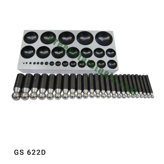 DOMING PUNCHES SET OF 24 PCS WITH FLAT STEEL DAPPING BLOCK