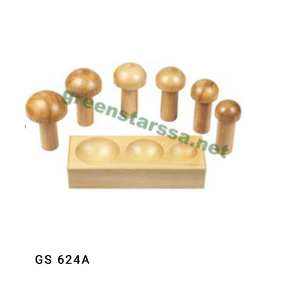 DOUBLE SIDED WOOD DAPPING BLOCK WITH PUNCHES SET OF 6
