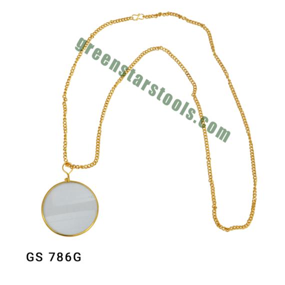 EYE MAGNIFIER WITH CHAIN GOLD