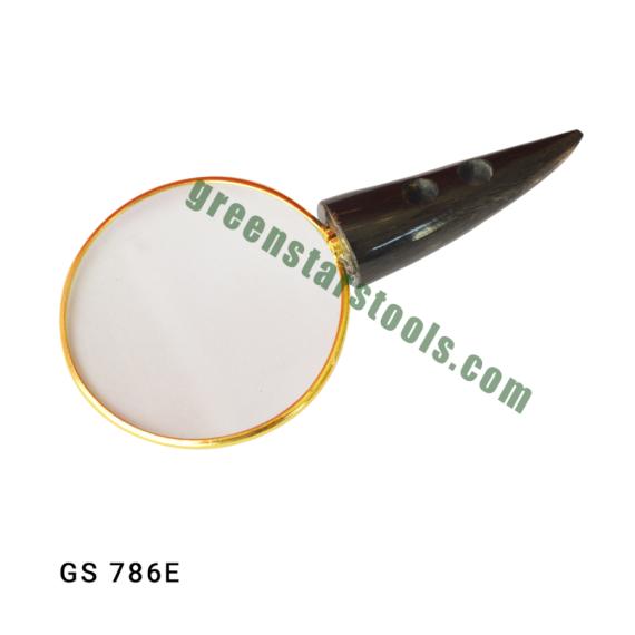 EYE MAGNIFIER WITH HORN HANDLE GOLD