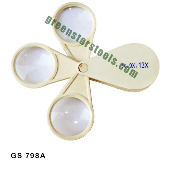 FOLDING EYE MAGNIFIER PLASTIC WITH 3 LENS