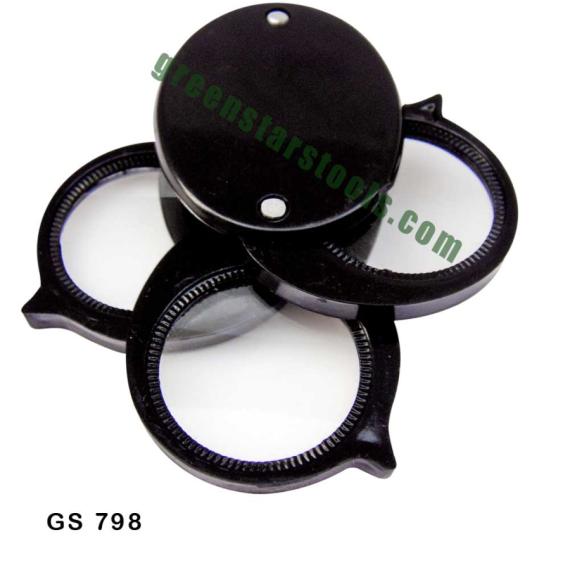 FOLDING POCKET MAGNIFIER WITH 3 LENS