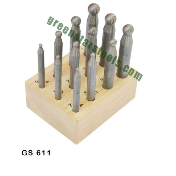 HIGH QUALITY DOMING PUNCHES SET OF 12 ON WOODEN STAND