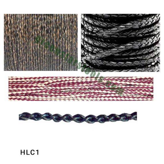 HUNTER/BOLO BRAIDED ROUND LEATHER CORDS(PER METER/YARD)