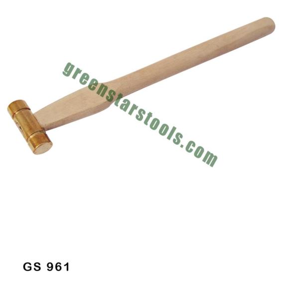 BRASS HAMMER WITH WOODEN HANDLE