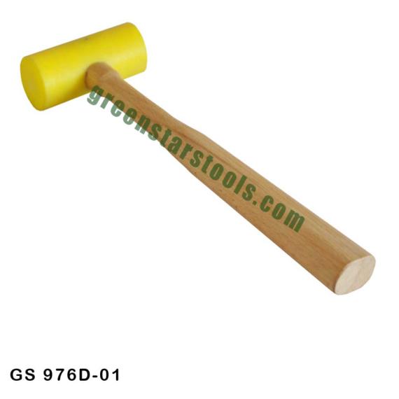 NYLON YELLOW HAMMER WITH OVAL WOODEN HANDLE