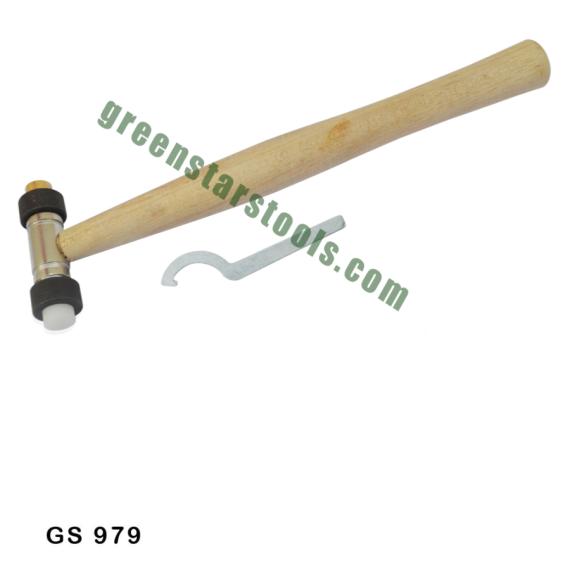 HAMMER WITH REPLACEABLE BRASS & FIBRE HEAD
