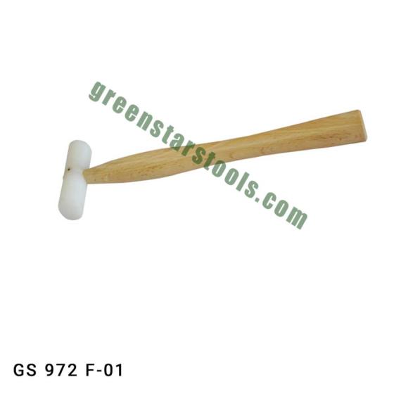 NYLON HAMMER WITH ROUND WOODEN HANDLE
