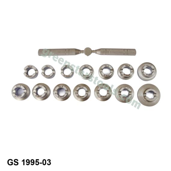 JUMBO ROLEX WATCH BACK CASE OPENER WITH 14 DIES