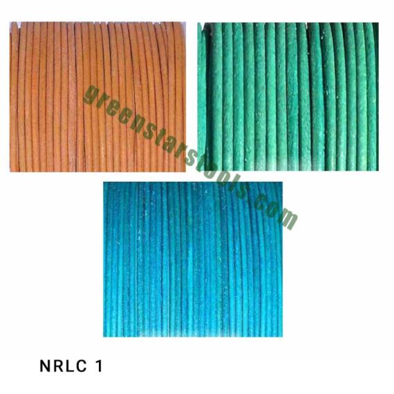 NATURAL (ANTIQUE/VINTAGE FINISHED) ROUND LEATHER CORDS (PER METER/YARD)