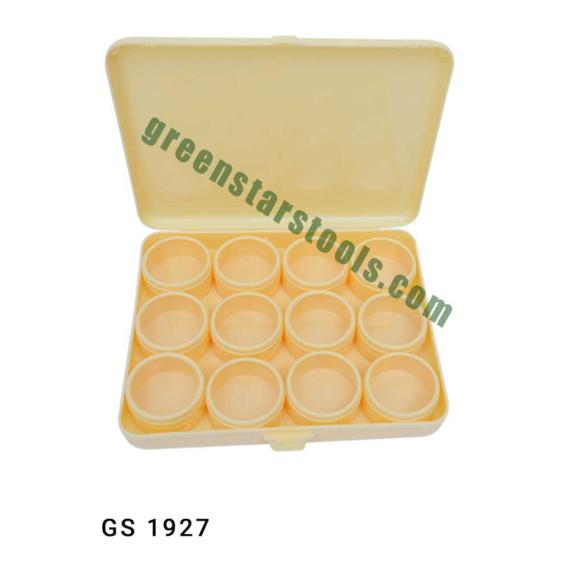 PLASTIC STORAGE BOX WITH 12 PLASTIC CONTAINERS