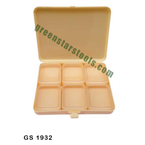 PLASTIC STORAGE BOX WITH 6 SQUARE CONTAINERS