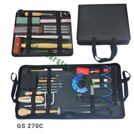 PRO TOOL KIT FOR JEWELLERS IN GENUINE LEATHER CASE