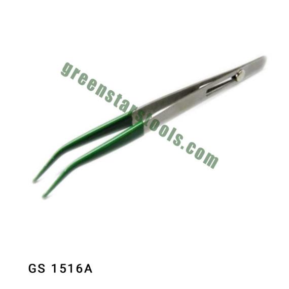 SIDE LOCKING TWEEZERS CURVED