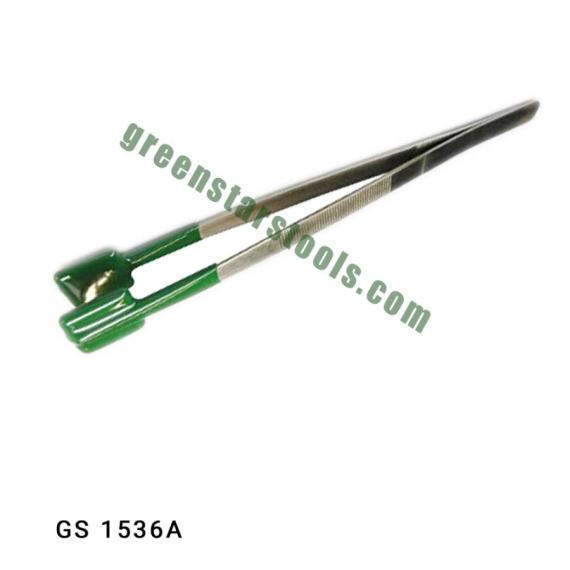 SQUARE TIP TWEEZERS STAINLESS STEEL WITH PVC COATED TIPS