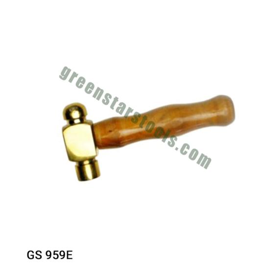 STUBBY BRASS HAMMER WITH WOODEN HANDLE