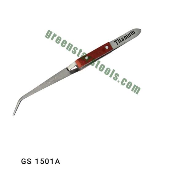 TITANIUM FIBER GRIP CURVED TWEEZERS