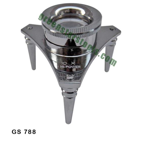 TRIPOD LOUPE NICKELLED 10X