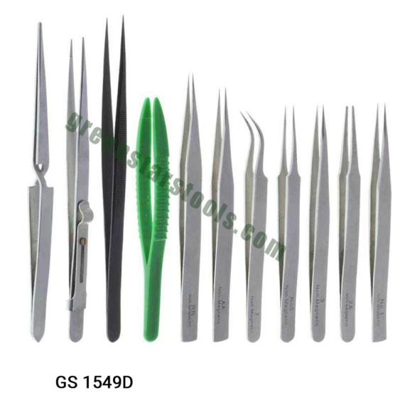 TWEEZERS ALL PURPOSE SET OF 11 PCS