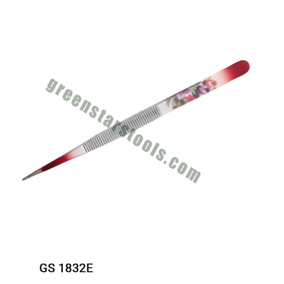 TWEEZERS DIAMOND COLORED RED FLOWER
