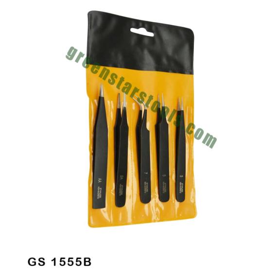 TWEEZERS EPOXY COATED SET OF 5 PCS