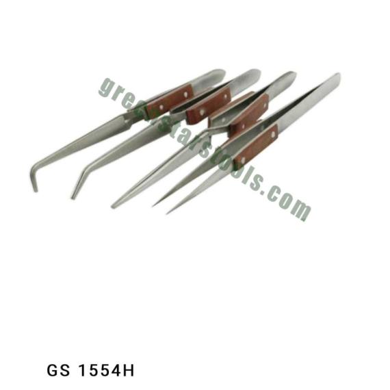 TWEEZERS FIBER GRIP SET OF 4 PCS