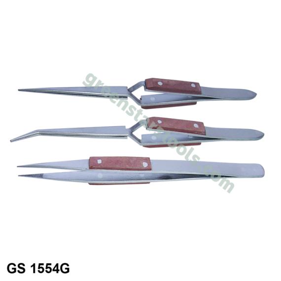 TWEEZERS FIBER GRIP SET OF 3 PCS