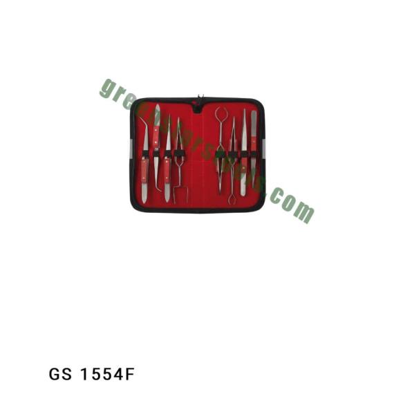TWEEZERS FIBER GRIP SET OF 8 PCS IN LEATHER CASE