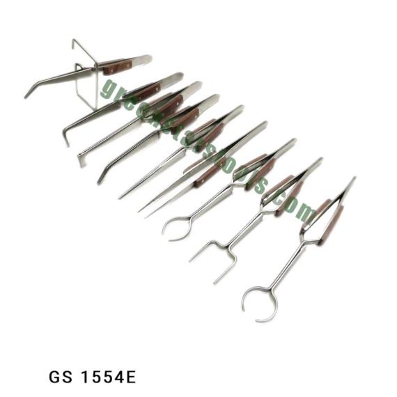 TWEEZERS FIBER GRIP SET OF 9 PCS