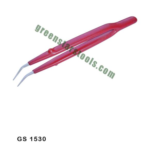 TWEEZERS WITH INSULATED SLEEVE CURVED